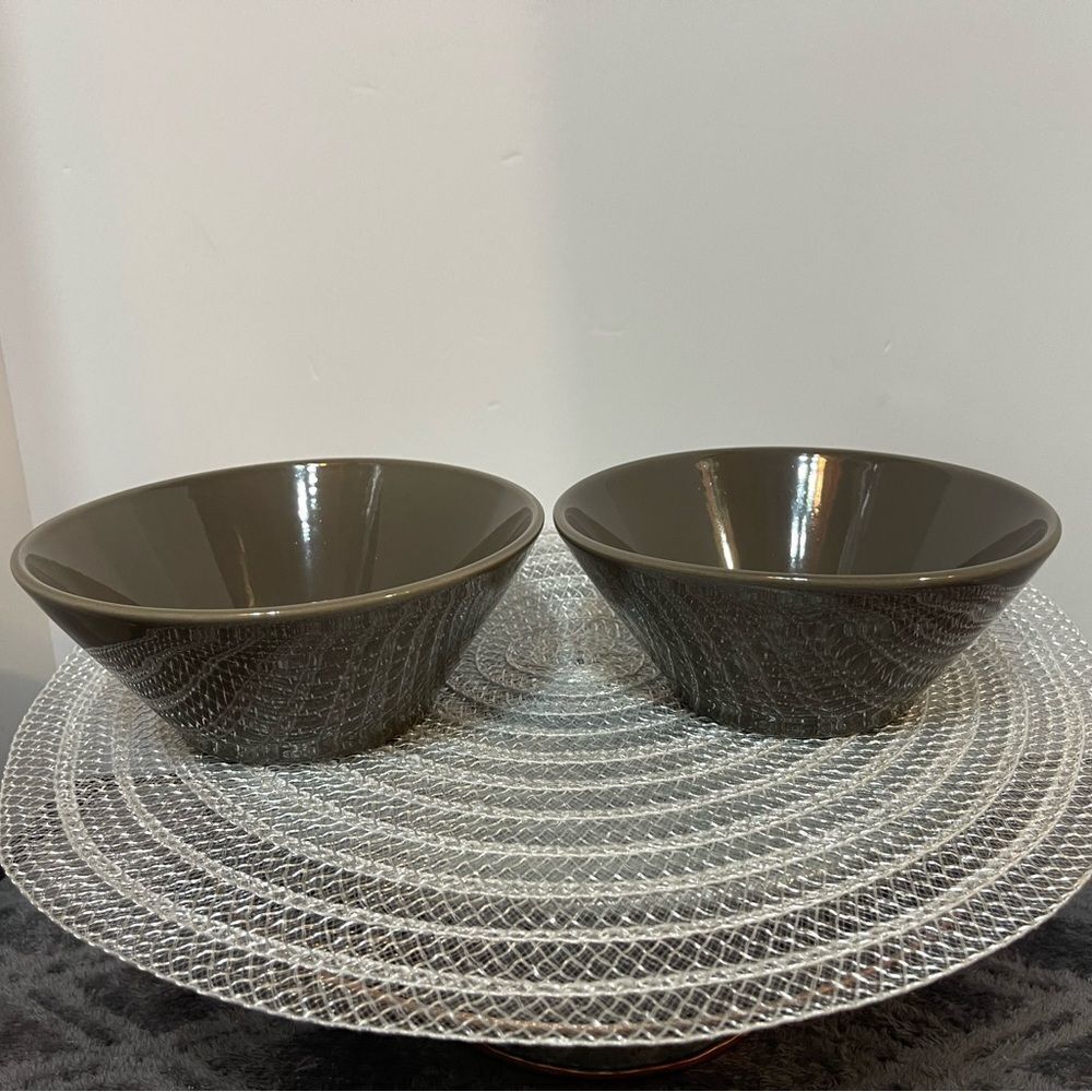 Pampered Chef Graystone Small Serving Bowls Set of 2 #1456 NWOT